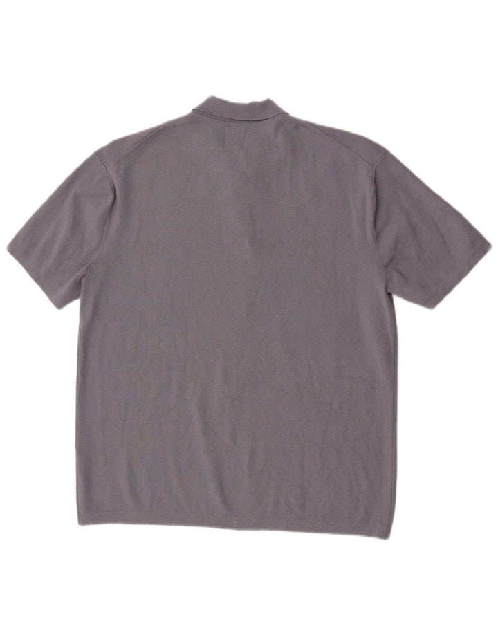 Zara Herren Kurzarm-Polo-Pullover aus mittelgrauer Viskose