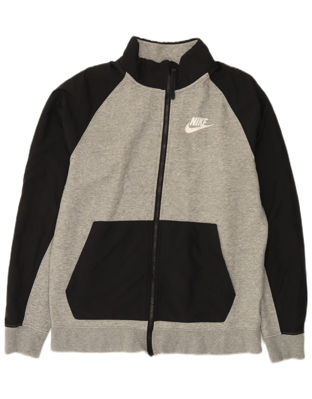Nike Herren-Trainingsanzug-Oberteil, Jacke, Größe S, Grau, Colourblock-Baumwolle