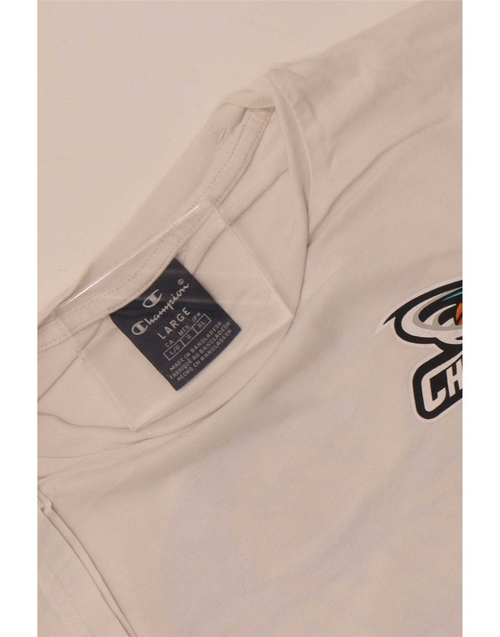 Champion Herren-T-Shirt mit Grafik, Größe L, Weiß