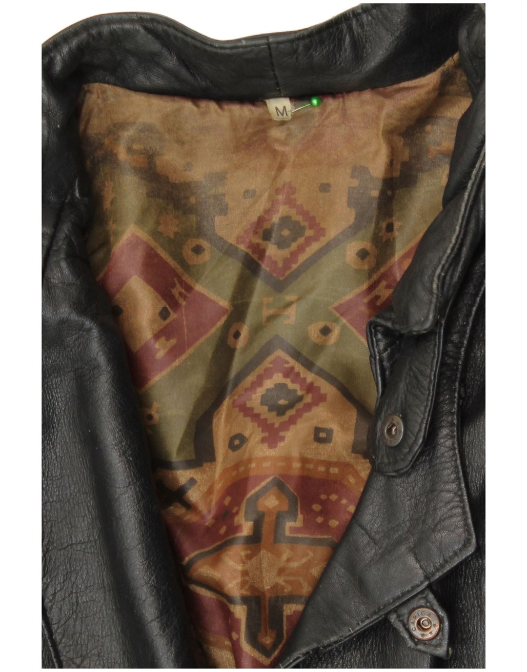 Vintage Damen Loose Fit Lederjacke UK 14 Medium Schwarz