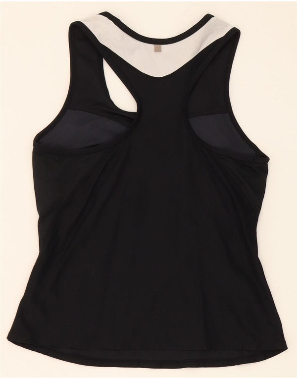 Nike Damen Dri Fit Weste Top UK 8/10 Small Schwarzes Colourblock-Nylon
