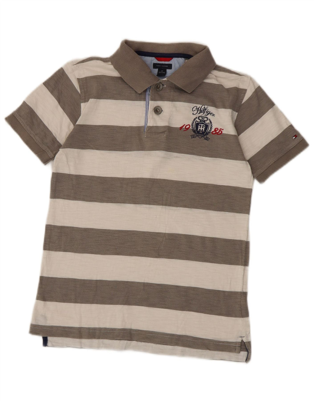 Tommy Hilfiger Rugby-Poloshirt für Jungen, 12–13 Jahre, mittelgrau gestreift
