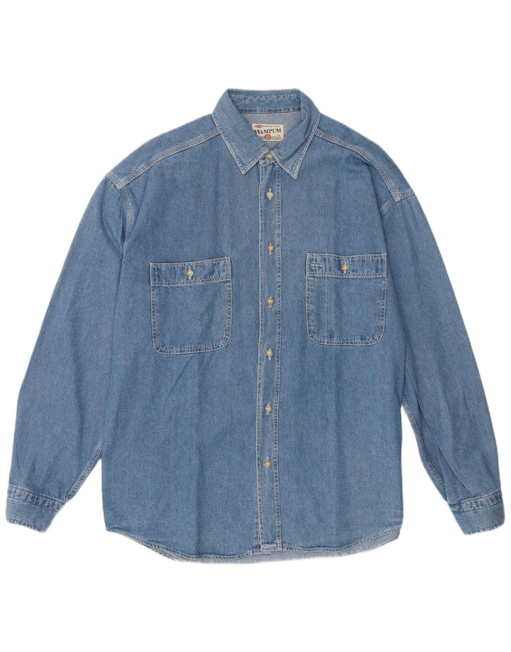 Wampum Herren-Jeanshemd, groß, aus blauer Baumwolle