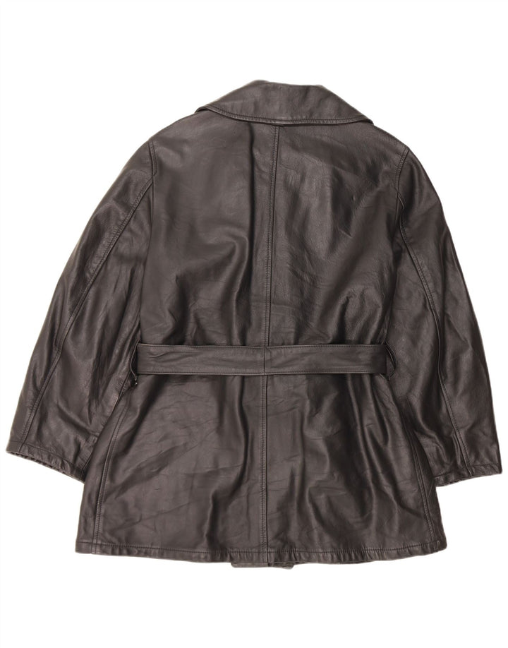 Vintage Herren Lederjacke IT 46 Small Schwarz