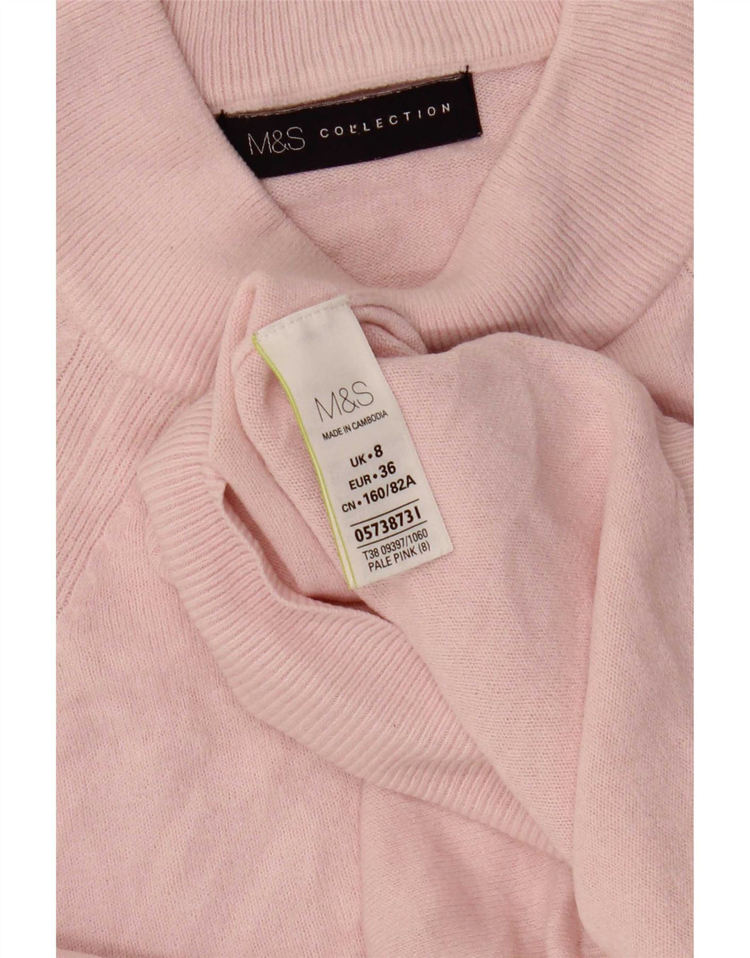 Marks & Spencer Damen Rollkragenpullover, kurz geschnitten, Gr. 8, Rosa