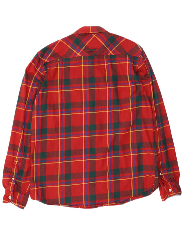 Springfield Herren-Flanellhemd mit individueller Passform, XL, rot kariert