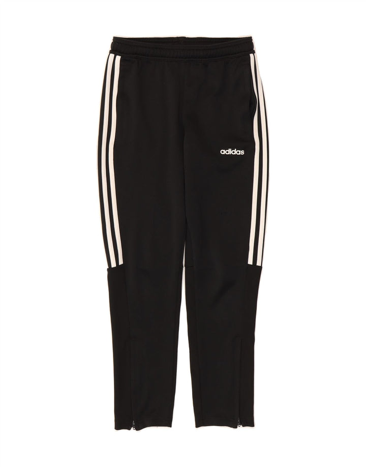 ADIDAS Boys Climalite Tracksuit Trousers 11-12 Years  Black Polyester Vintage Adidas and Second-Hand Adidas from Messina Hembry 