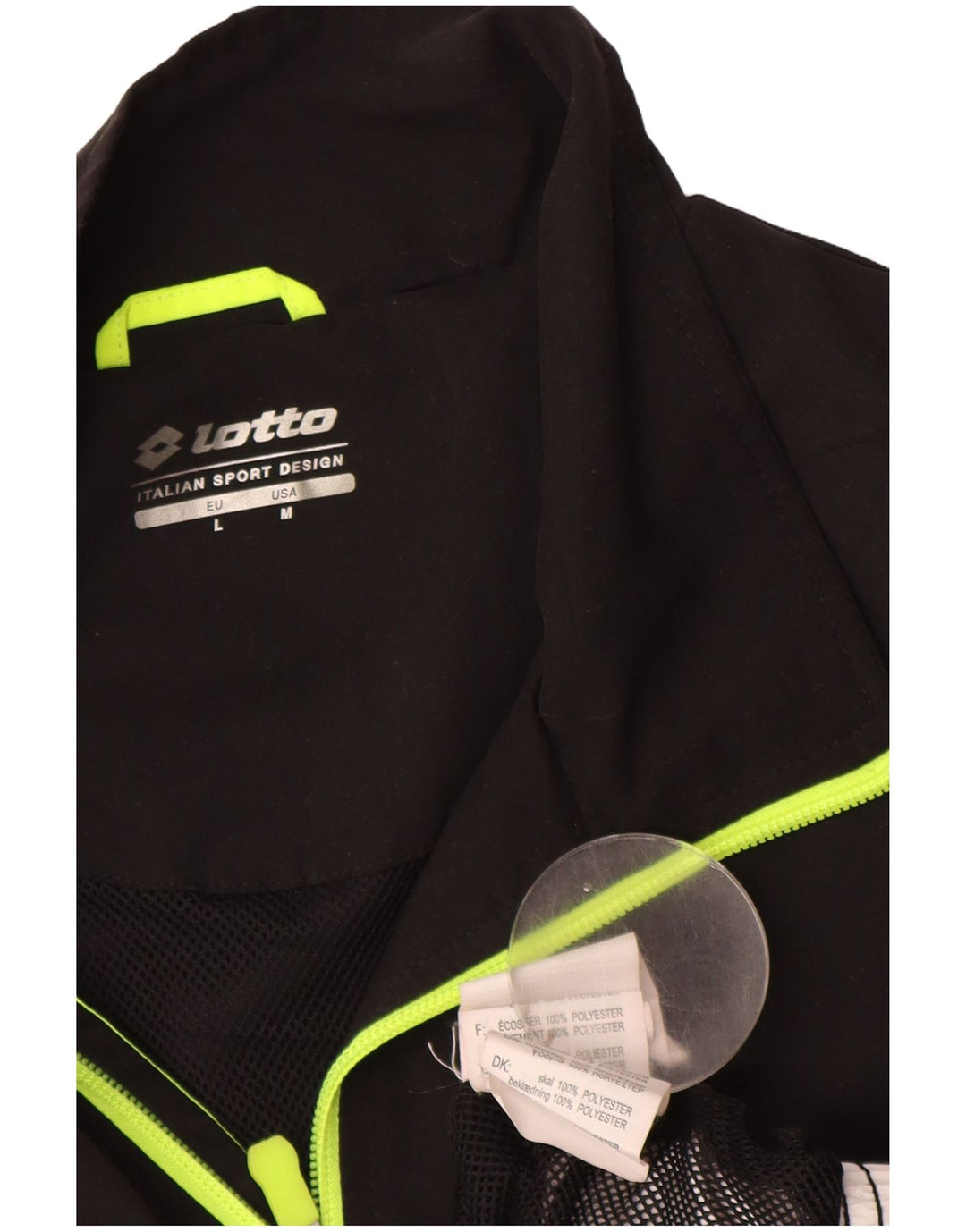 Lotto Herren-Trainingsanzugoberteil mit Grafik, Mittelschwarzes Farbblock-Polyester