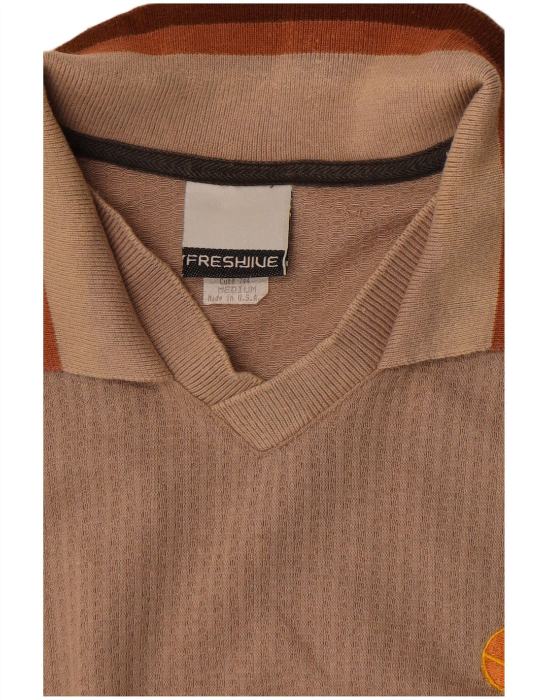 Vintage Herren-Poloshirt, mittelgroß, mehrfarbig, gestreift, Baumwolle