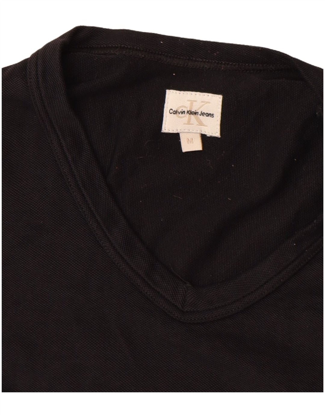 Calvin Klein Jeans Damen T-Shirt Top UK 12 Medium Schwarz