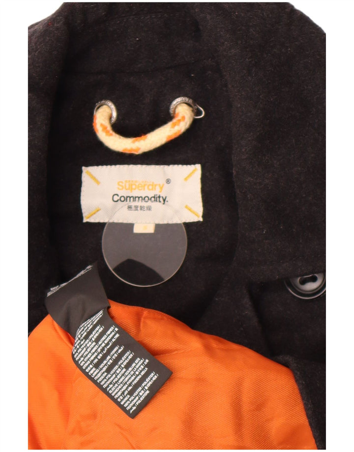 Superdry Herren Commodity Pea Coat UK 36 Small aus schwarzer Wolle