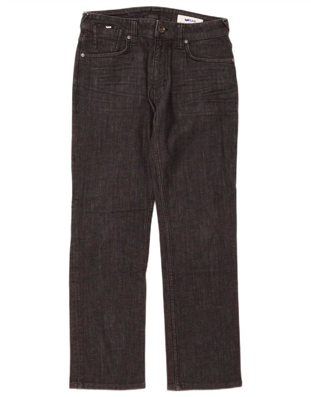 Gas Damen Straight Jeans W30 L30 Graue Baumwolle
