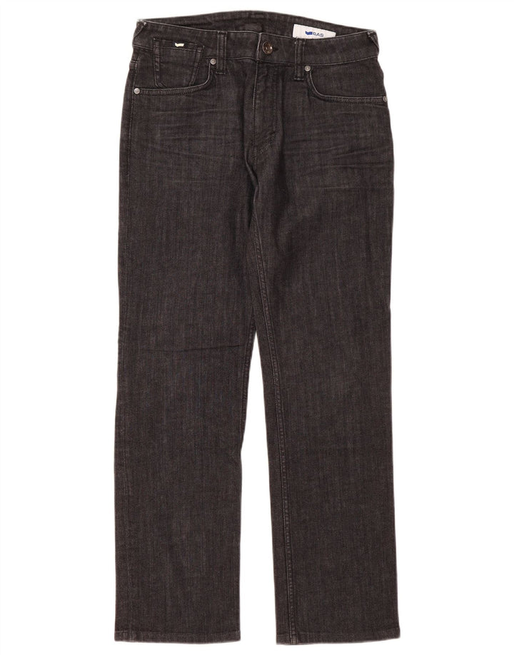 Gas Damen Straight Jeans W30 L30 Graue Baumwolle