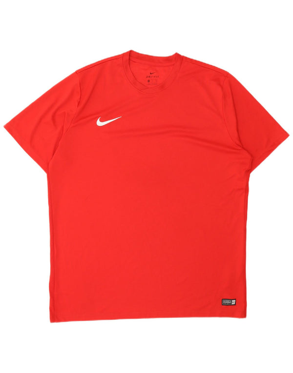 NIKE Herren Dri Fit T-Shirt Top 2XL Rot Polyester