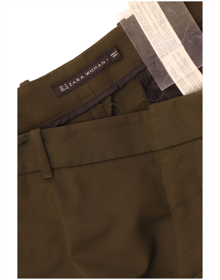 Zara Slim Chino-Hose für Damen, mittelgroß, W28, L29, Khaki, Baumwolle