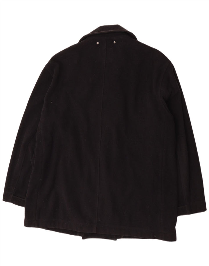 Trussardi Herren Pea Coat IT 54 2XL Schwarze Wolle