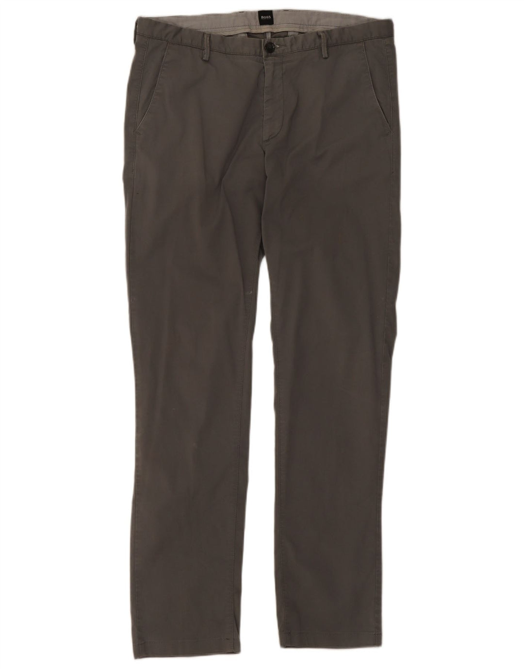 Hugo Boss Slim Chino-Hose für Herren, EU48, Größe M, B32, L30, Grau, Baumwolle