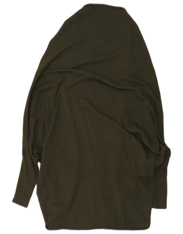 Zara Damen-Strickjacke, übergroß, lang geschnitten, offen, Gr. 14, mittleres Khaki