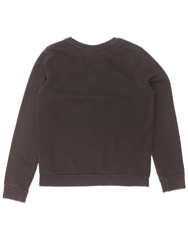 Adidas Damen Grafik-Sweatshirt-Pullover UK 12 Mittelschwarze Baumwolle