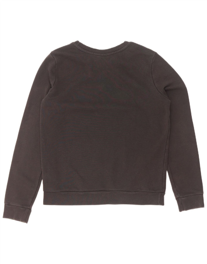 Adidas Damen Grafik-Sweatshirt-Pullover UK 12 Mittelschwarze Baumwolle