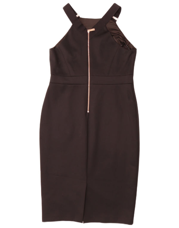 Ärmelloses, figurbetontes Damenkleid von Ted Baker, Größe 5, XL, Schwarz, Polyester