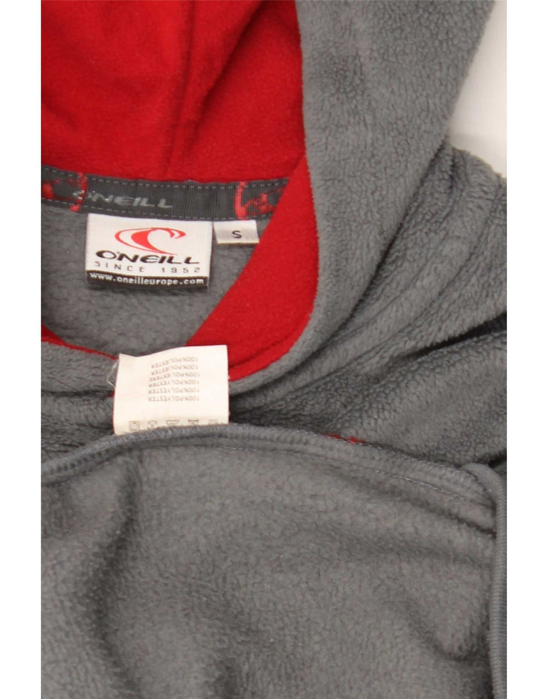 O'Neill Herren-Fleecepullover mit grafischer Kapuze, Größe S, Grau, Polyester