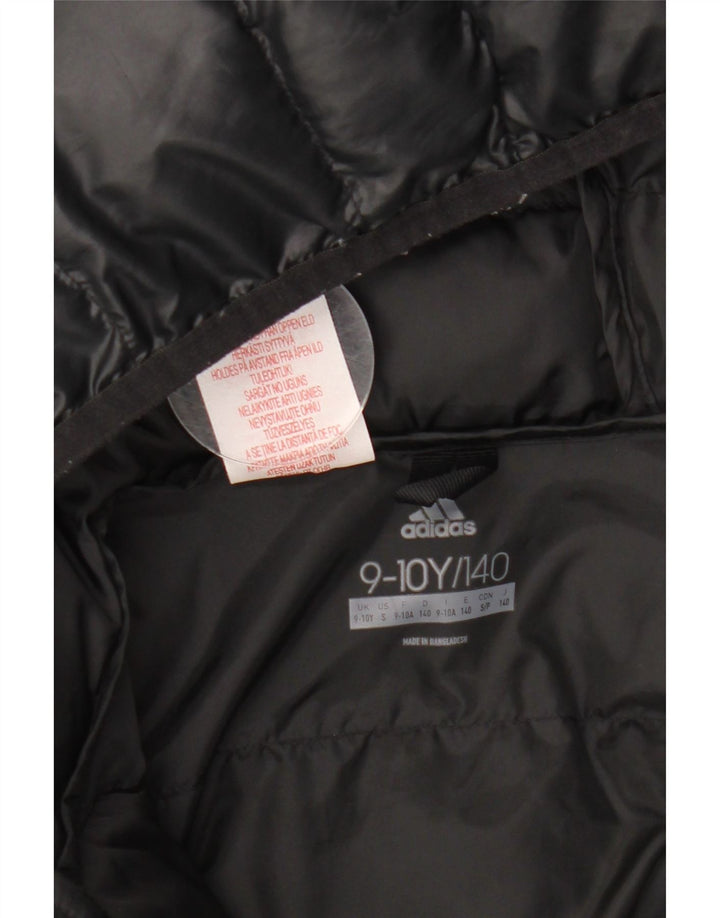 ADIDAS Wattierte Jacke mit Kapuze für Jungen, 9–10 Jahre, schwarzes Polyester