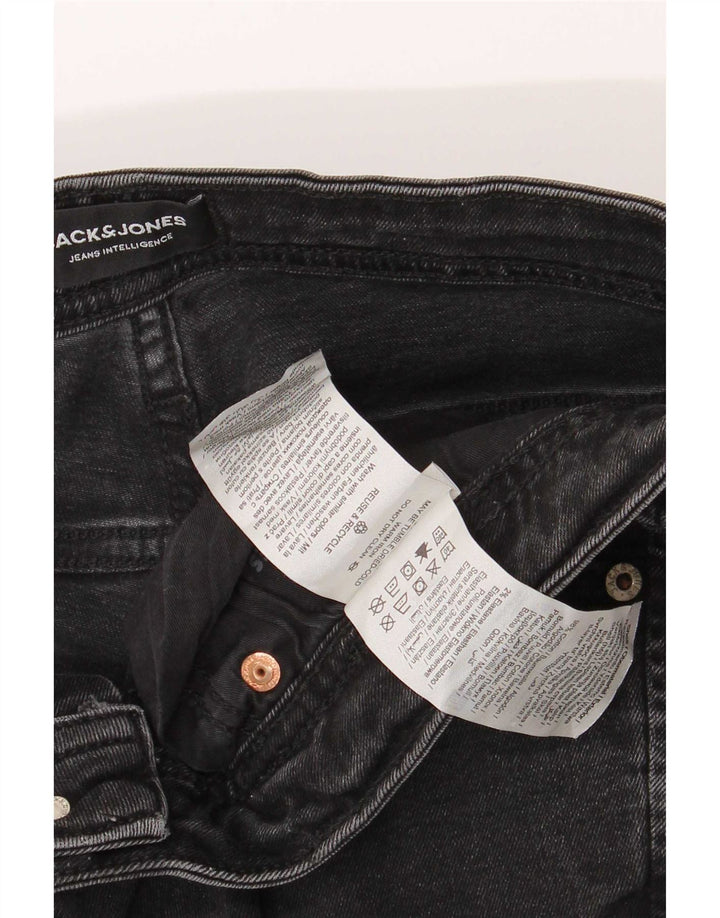 Jack & Jones Herren Distressed Slim Jeans W34 L32 Schwarze Baumwolle
