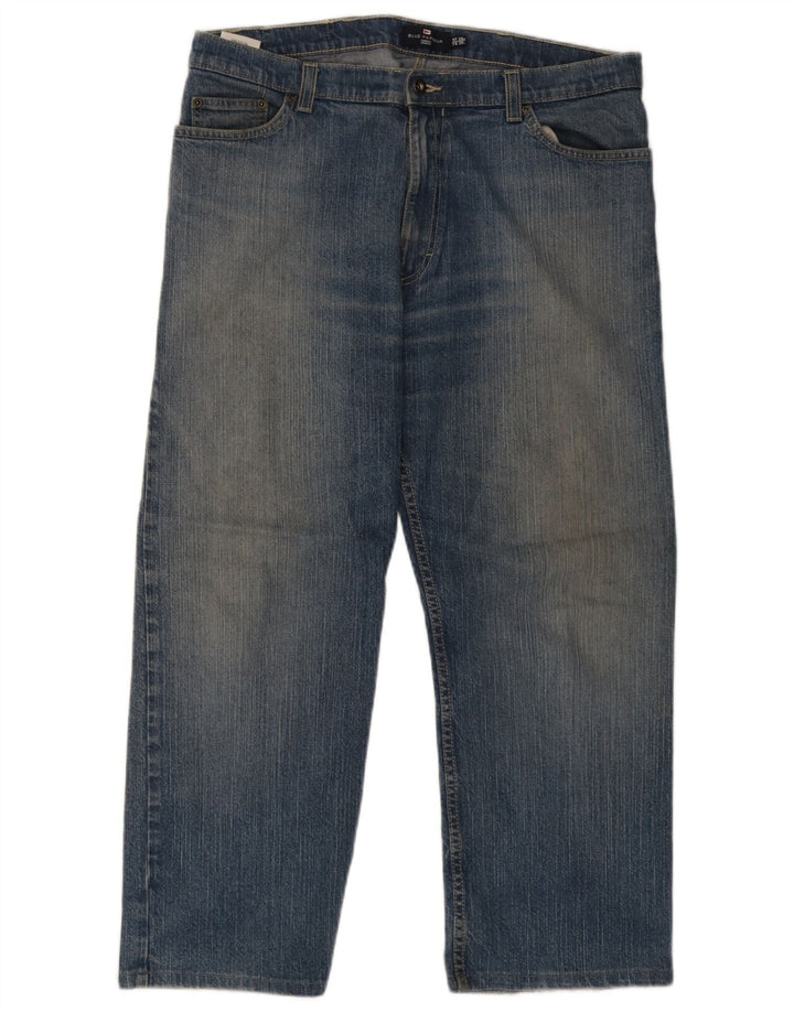 Marks & Spencer Herren Blue Harbor Regular Fit Jeans W38 L29 Blaue Baumwolle