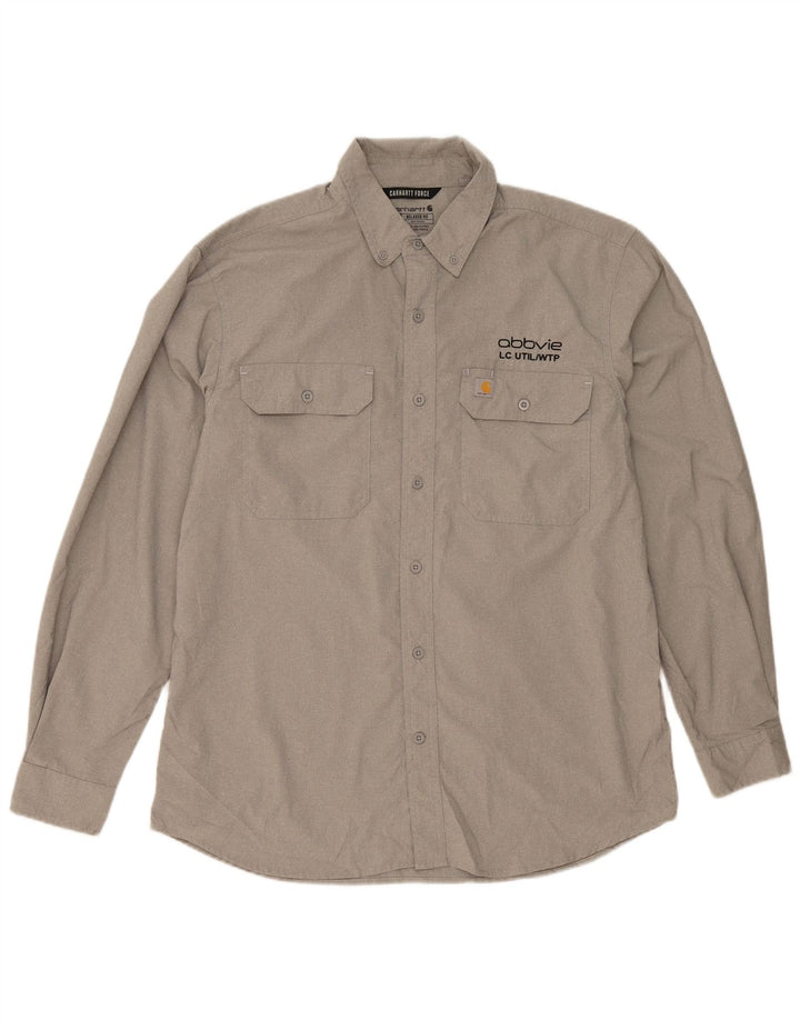 Carhartt Herren-Hemd mit entspannter Passform, großes graues Polyester