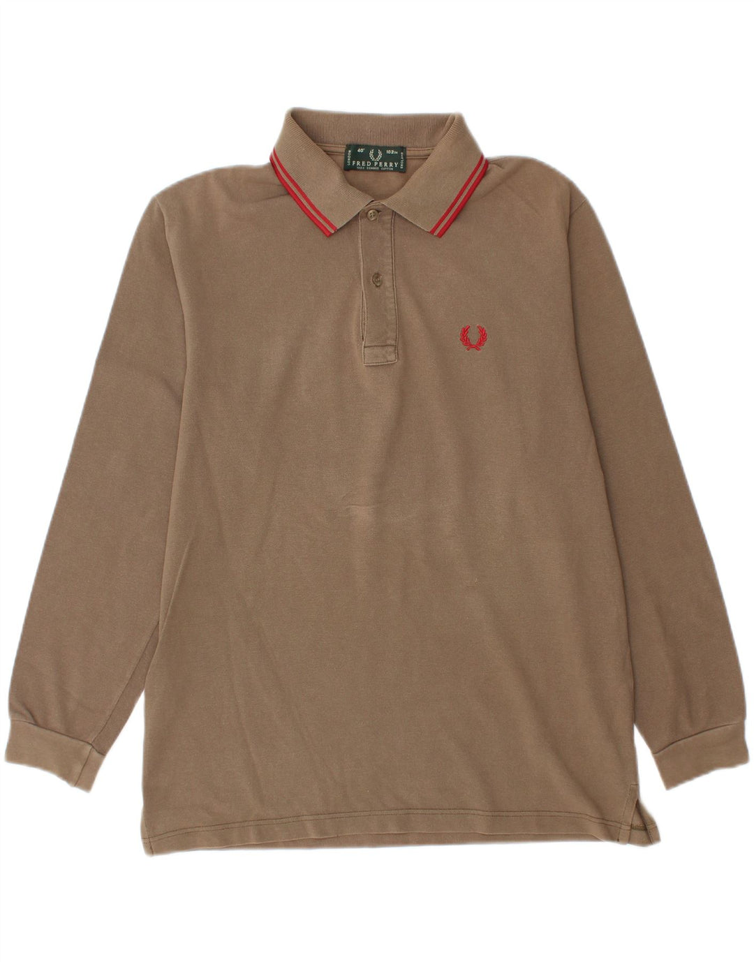 Fred Perry Herren-Langarm-Poloshirt aus mittelbeiger Baumwolle