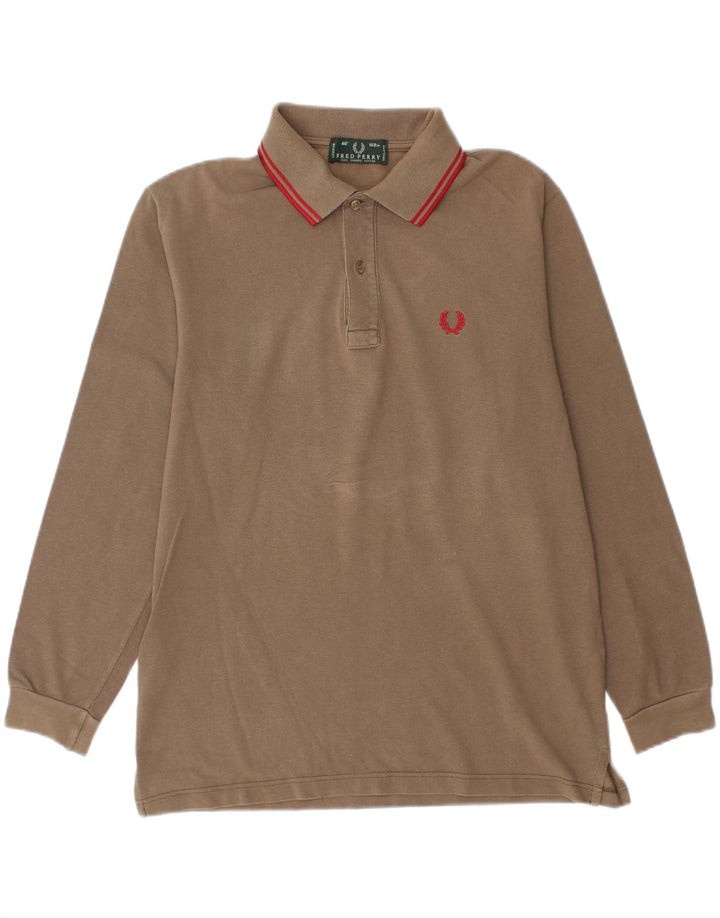 Fred Perry Herren-Langarm-Poloshirt aus mittelbeiger Baumwolle