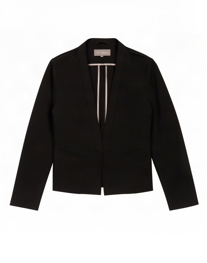 Marks & Spencer Damen Blazer Jacke UK 14 Medium Schwarz Polyester