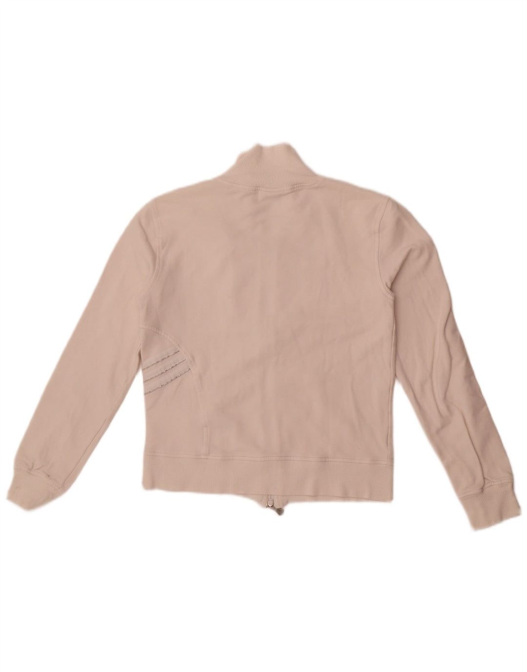 Adidas Damen Crop Trainingsanzug Top Jacke UK 10 Small Weiße Baumwolle