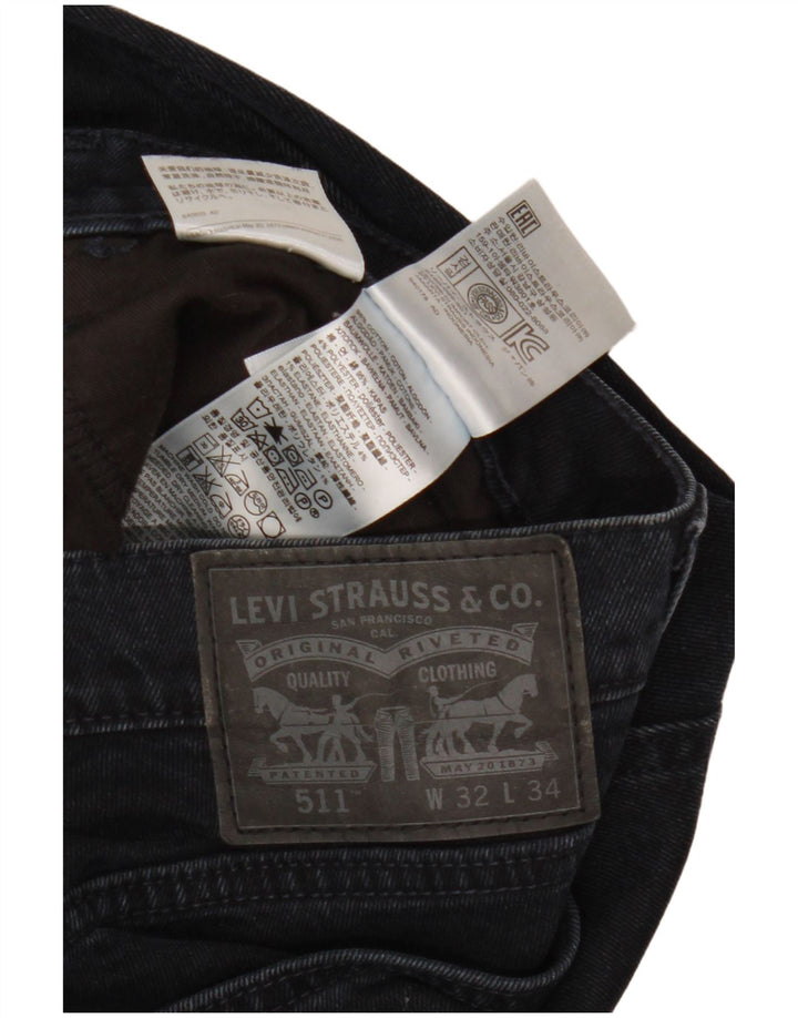 LEVI'S Herren 511 Slim Jeans W32 L34 Marineblaue Baumwolle