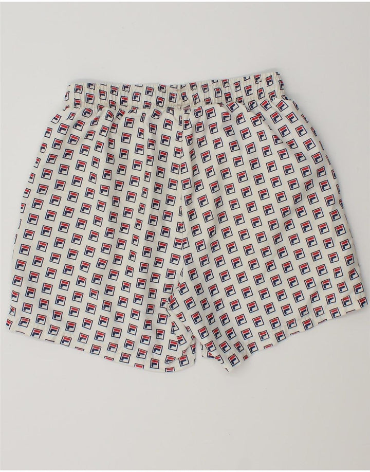FILA Herren Badeshorts mit Grafik, Größe S, Weiß, Polyester