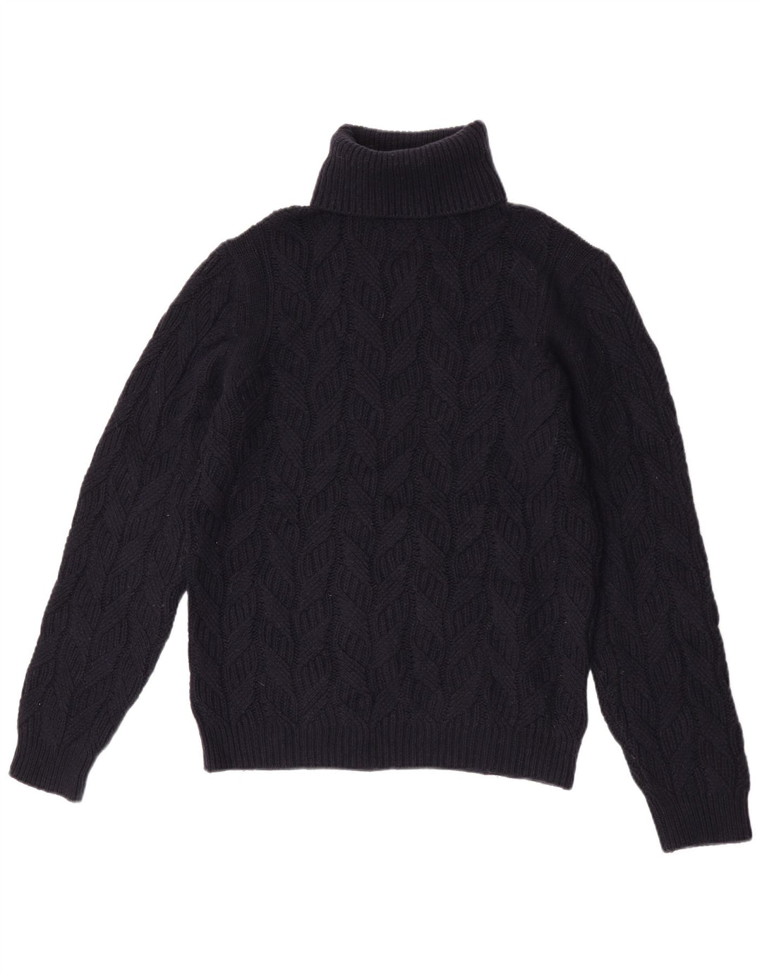 Massimo Dutti Damen-Pullover mit Rollkragen, UK 14, mittelmarineblaue Wolle