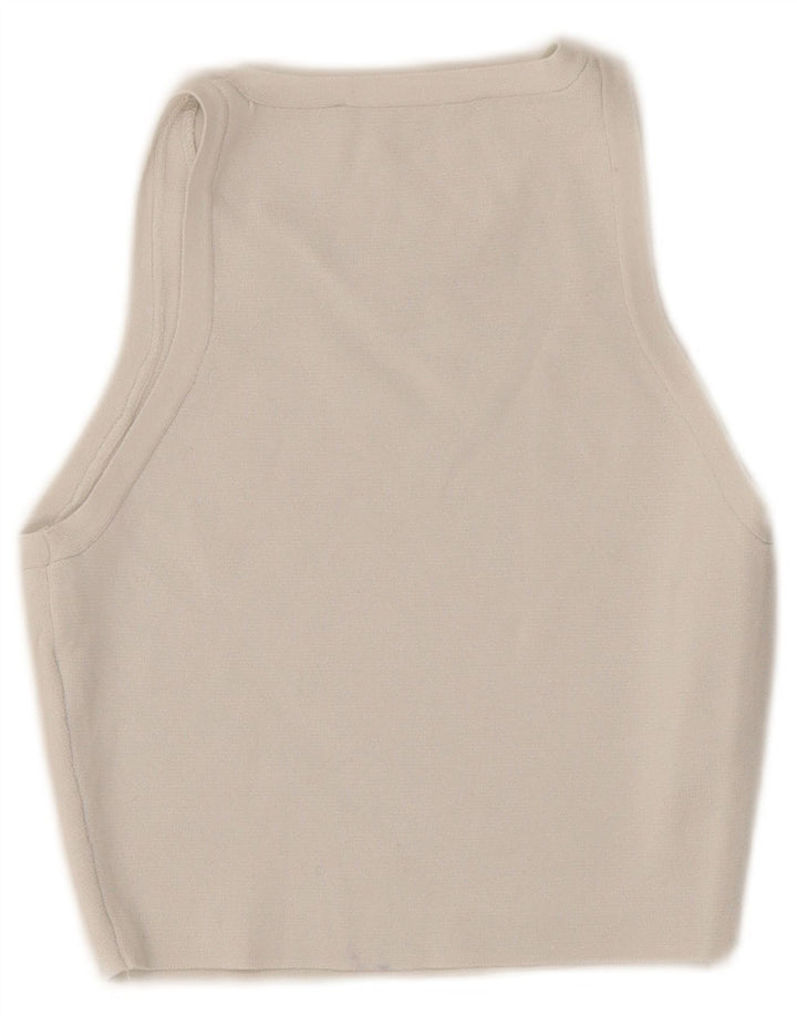 Zara Damen Crop Vest Top UK 4 XS Weiß