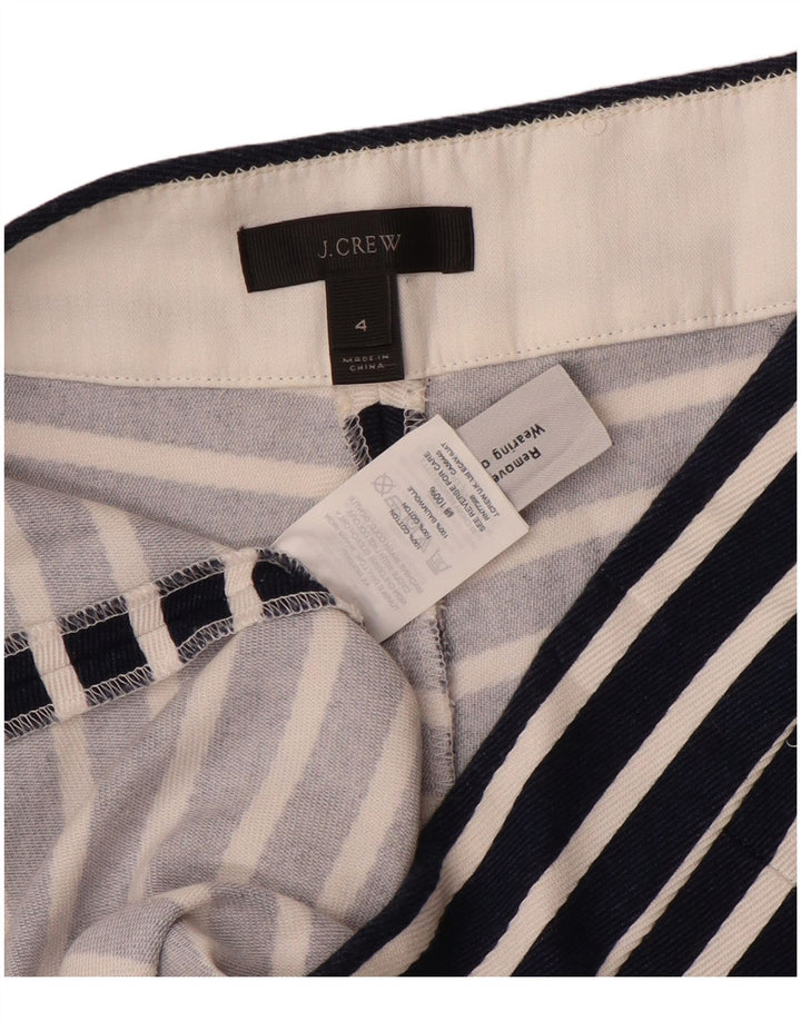 J. Crew Damen Hotpants US 4 Small W28 Schwarz gestreifte Baumwolle