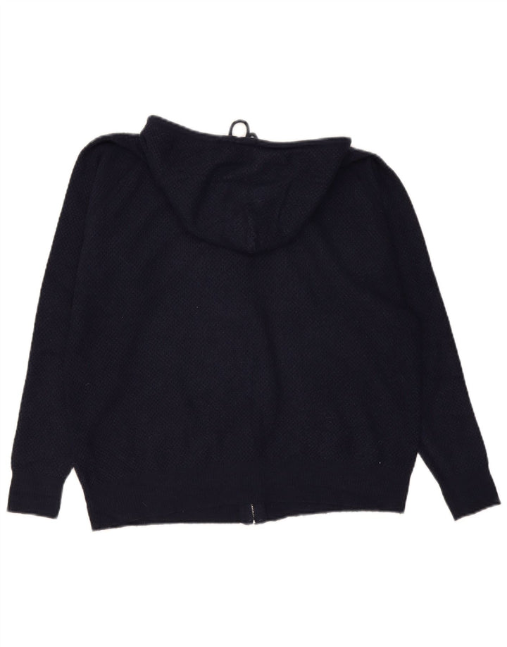 Marks & Spencer Damen-Kapuzenpullover mit Reißverschluss, UK 14, mittlere marineblaue Viskose