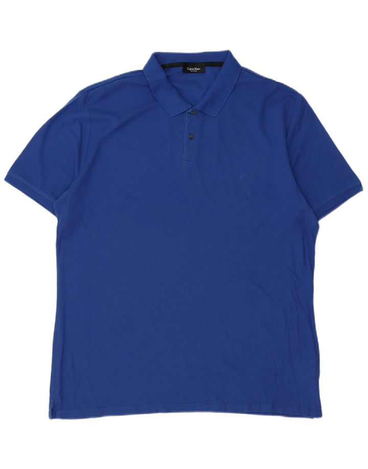 Calvin Klein Herren Poloshirt XL Blaue Baumwolle