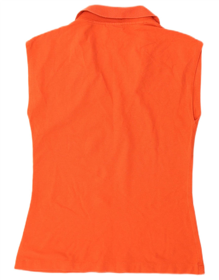 Lacoste Damen Ärmelloses Poloshirt UK 12 Mittelorange