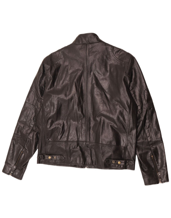 Vintage Damen Lederjacke UK 22 3XL Schwarz