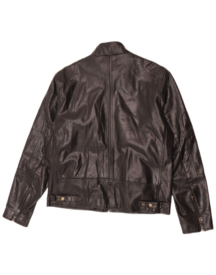 Vintage Damen Lederjacke UK 22 3XL Schwarz