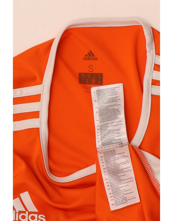 Adidas Mens Climalite T-Shirt Top Small Orange Colourblock Polyester