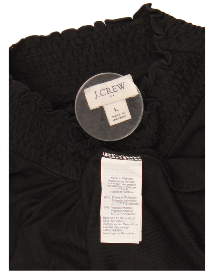 J. CREW Damen Langarm-Blusenoberteil UK 16 Large Schwarz Polyester