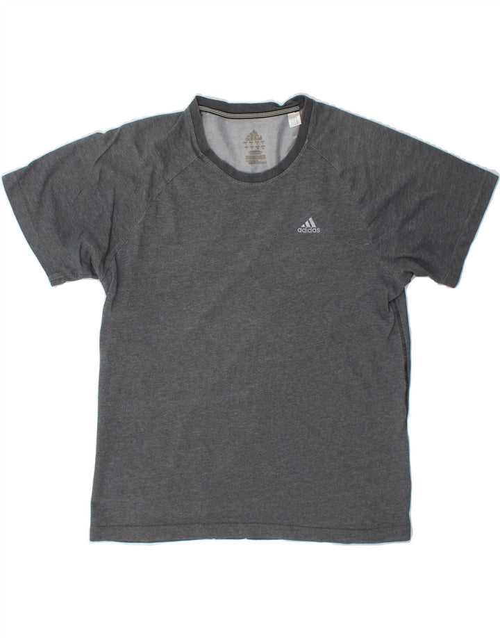 ADIDAS Womens T-Shirt Top UK 14 Medium Grey Cotton Vintage Adidas and Second-Hand Adidas from Messina Hembry 