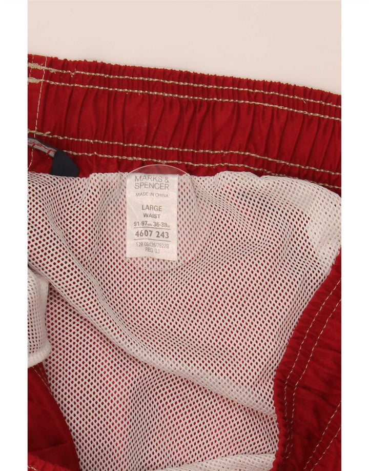 Marks & Spencer Herren-Badeshorts, groß, rot, Polyester