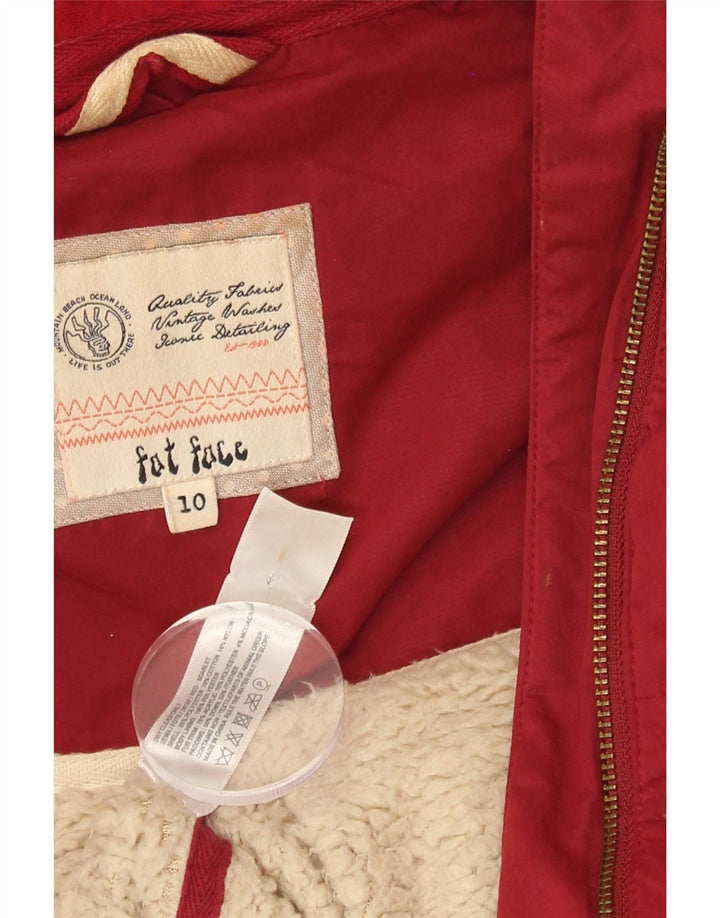 FAT FACE Womens Oversized Hooded Padded Gilet UK 10 Small  Red Polyester