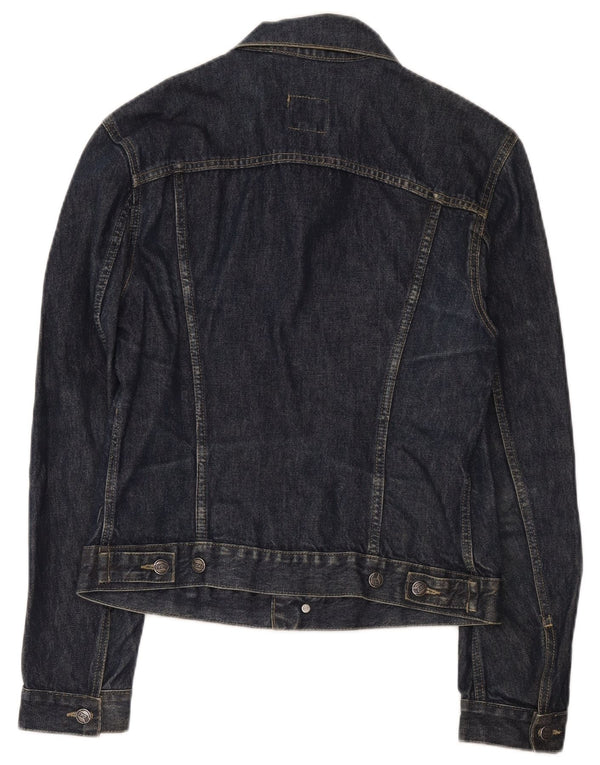 Gas Damen Jeansjacke UK 16 Große marineblaue Baumwolle